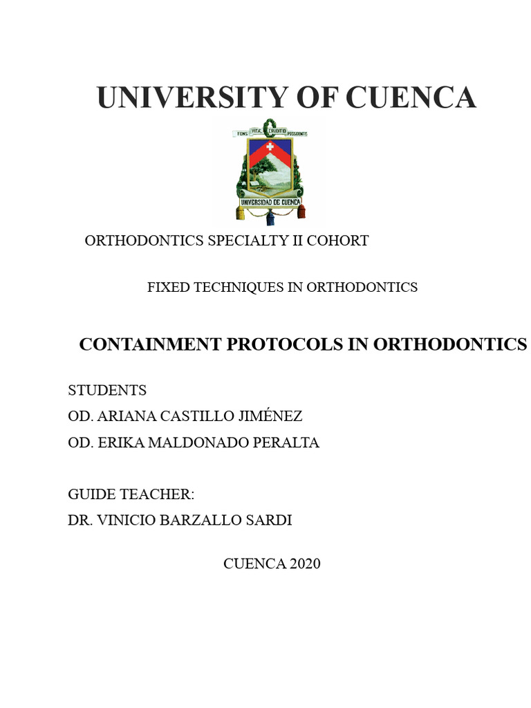 Containment Protocols in Orthodontics | PDF | Orthodontics | Tooth