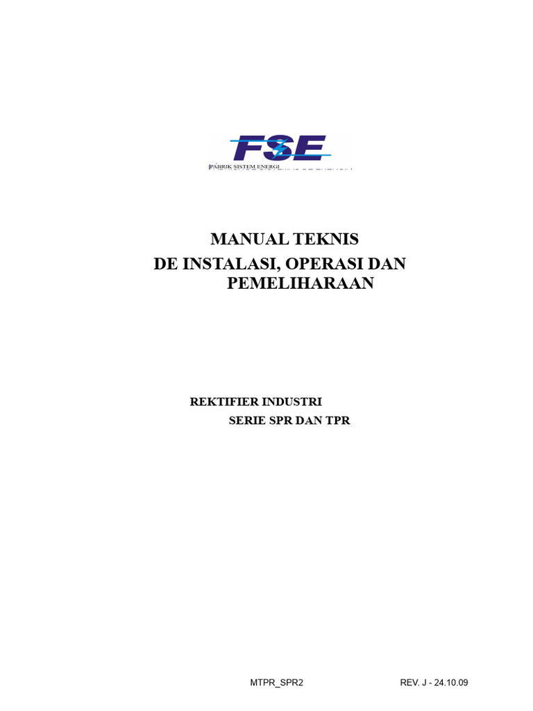 Manual Seri TPR SPR | PDF