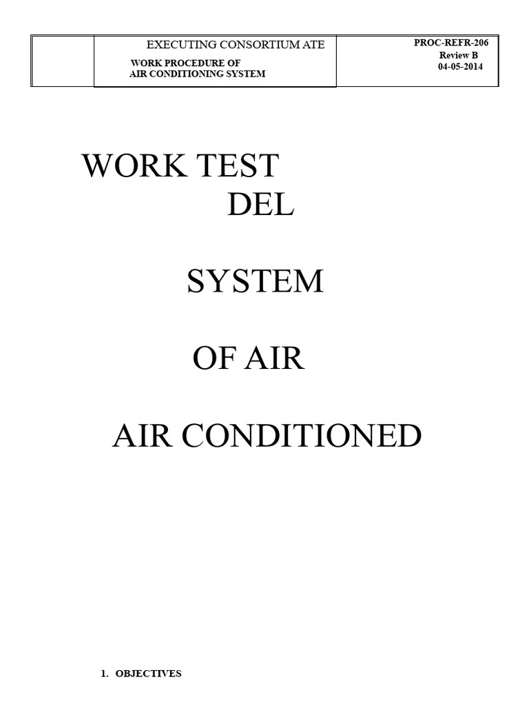 Air Conditioning System Work Procedure | PDF | Duct (Flow) | Equipment