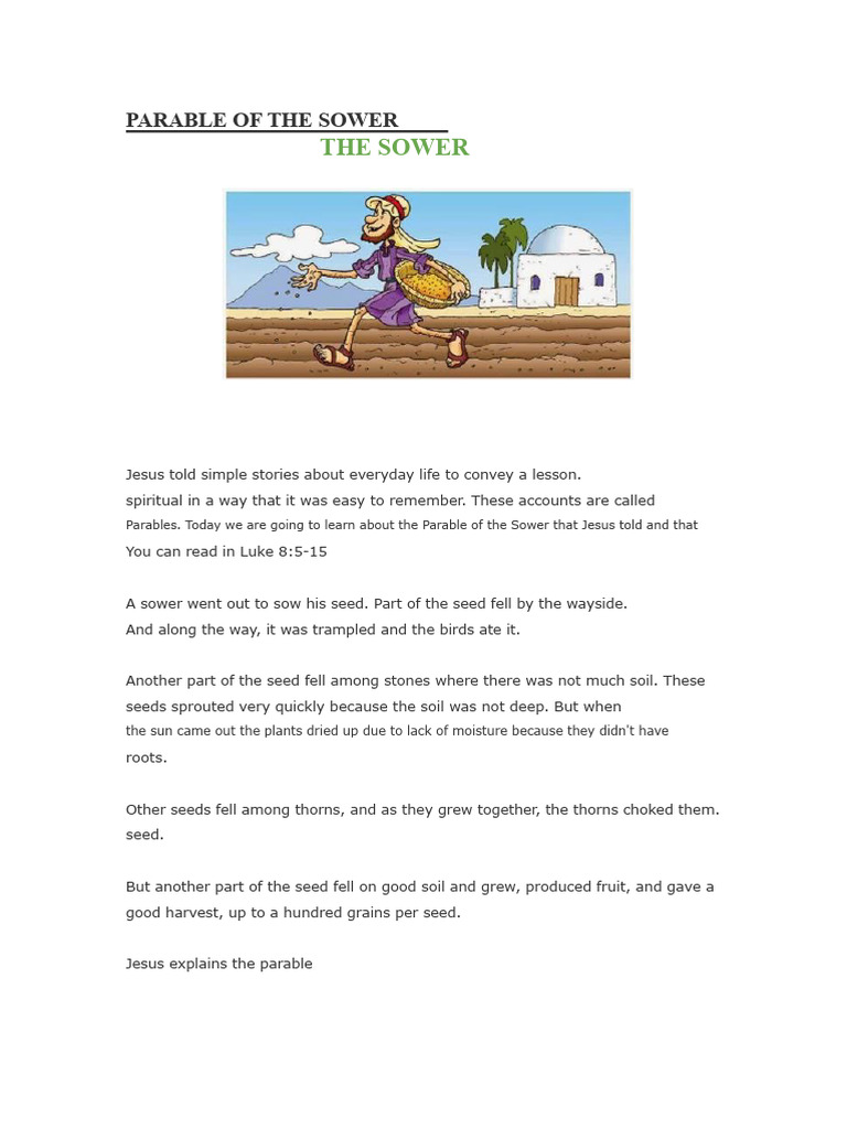 Parable of the Sower Explained | PDF