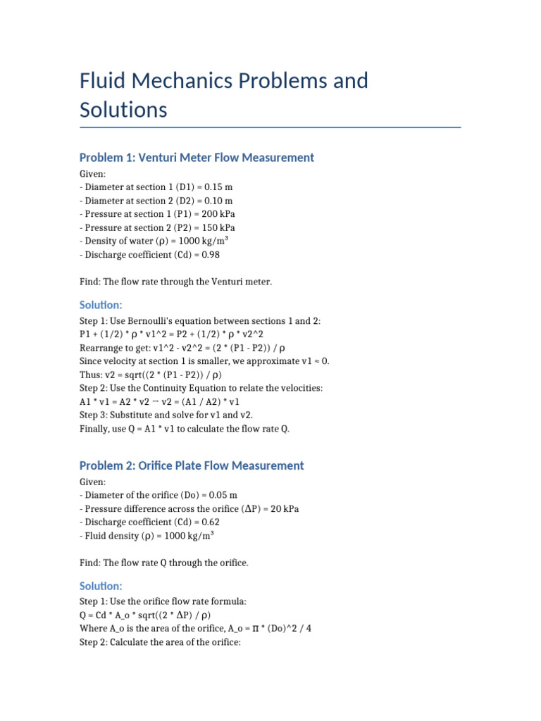 Orifice Flow Rate Calculation Guide | PDF | Flow Measurement ...