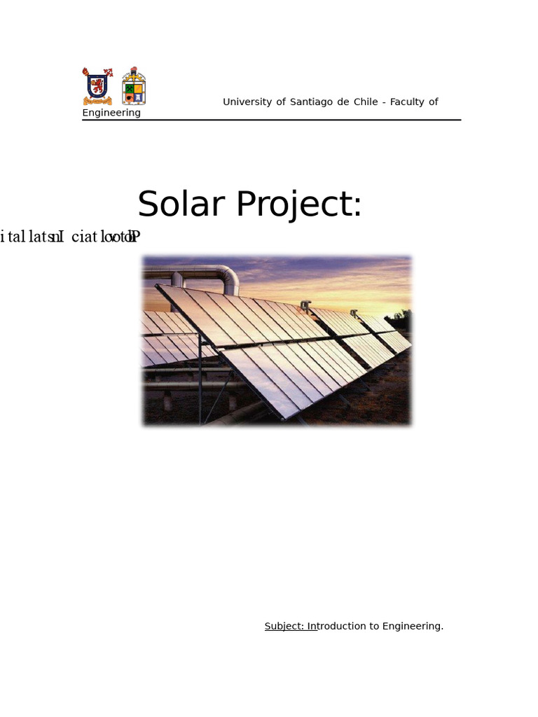 Photovoltaic Installation Project in Chile | PDF | Photovoltaics ...