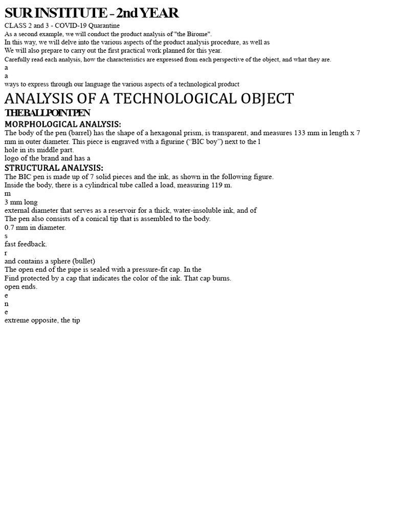 Ballpoint Pen Analysis for Students | PDF | Plastic | Mechanical ...