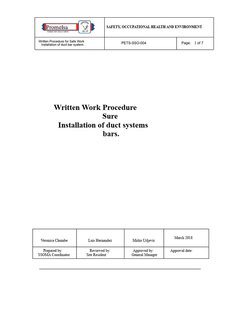 Safe Duct System Installation Procedure | PDF | Personal Protective ...
