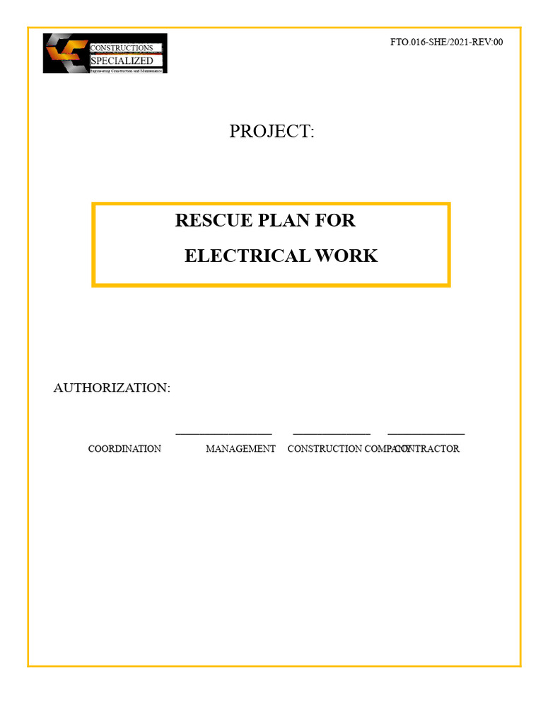 Electrical Work Rescue Plan Guide | PDF | Fuse (Electrical) | Electric ...
