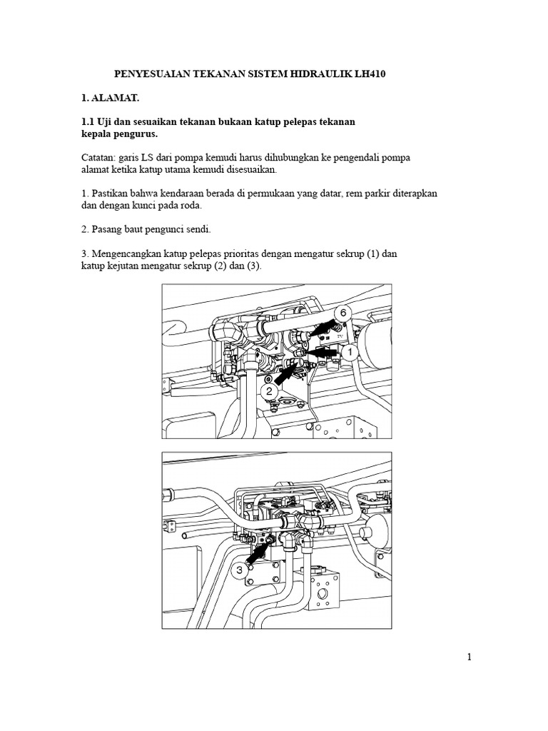 Penyesuaian Tekanan Sistem Hidraulik LH410 | PDF