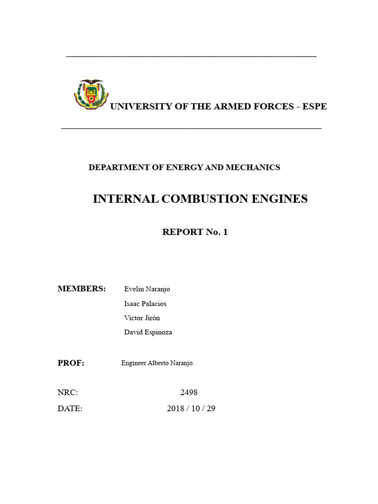 Engine Measurements Report Summary | PDF | Piston | Engines