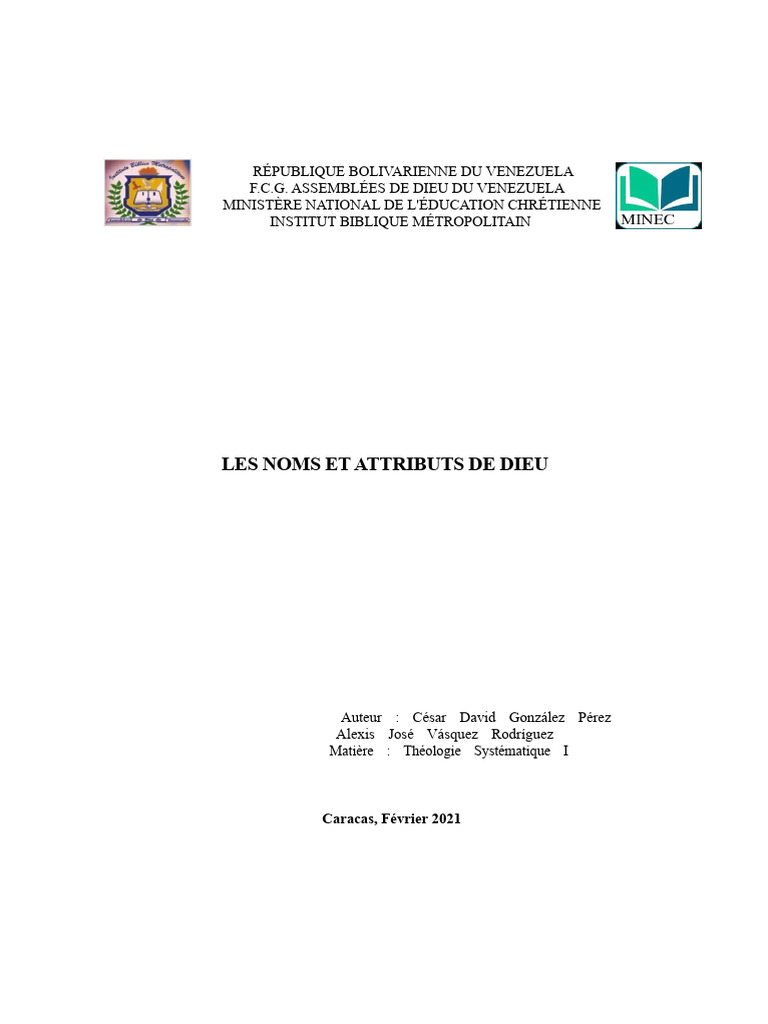 Noms et Attributs de Dieu | PDF | Dieu | Tétragramme