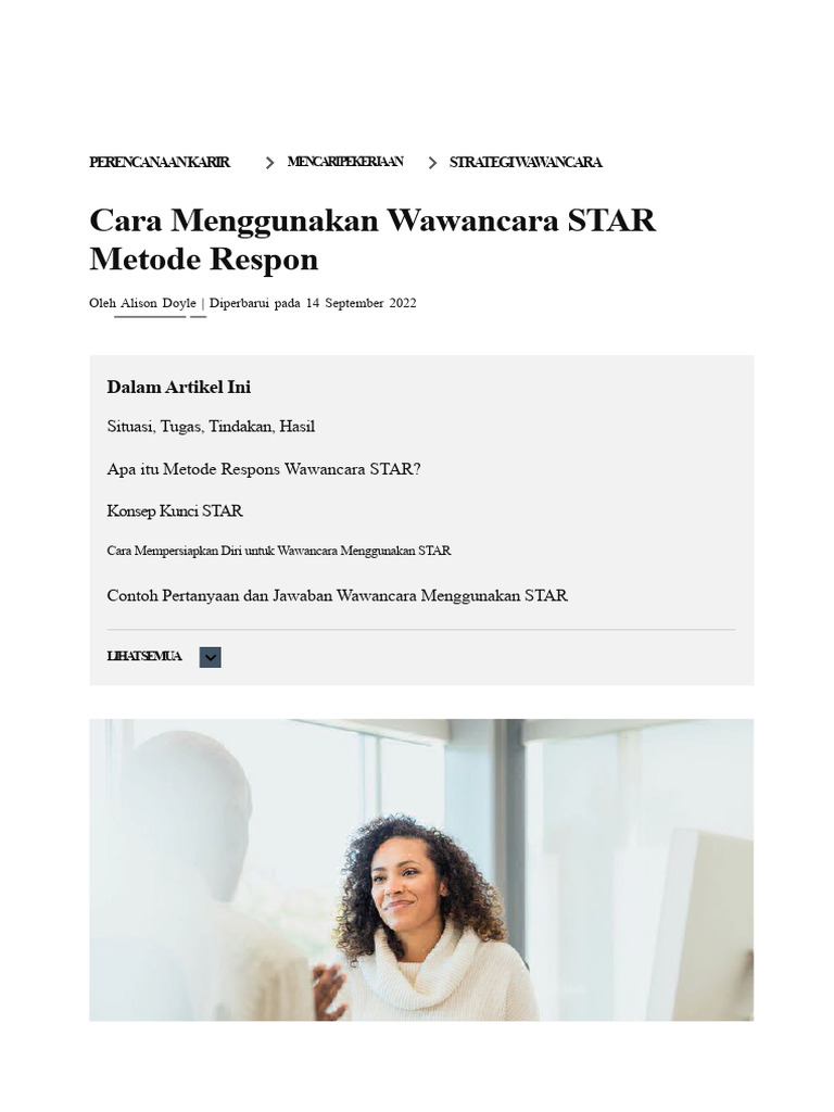 Metode STAR untuk Wawancara Kerja | PDF