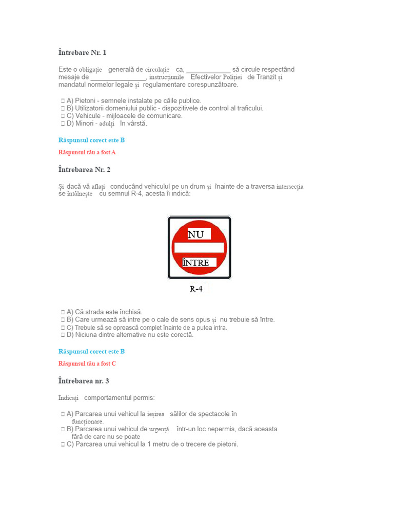 Examen de Conducere | PDF