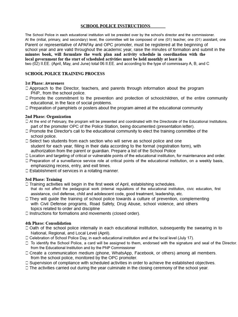 School Police Training and Guidelines | PDF | Brigadier | Brigadier General