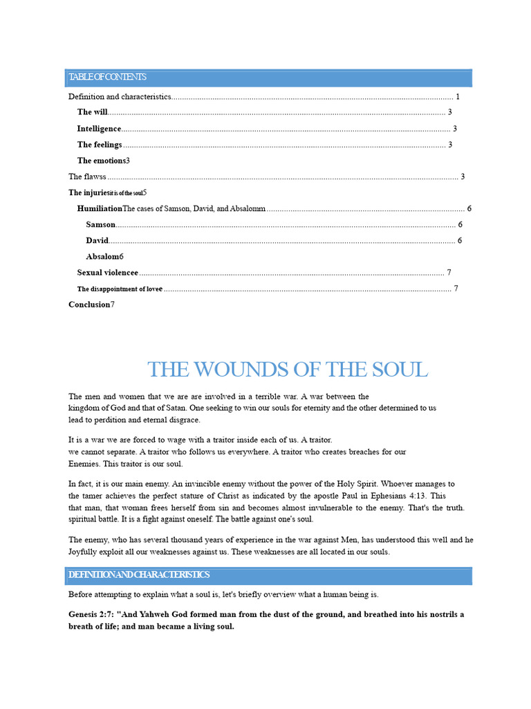 The Wounds of The Soul | PDF | Books Of Samuel | Religious Belief And ...