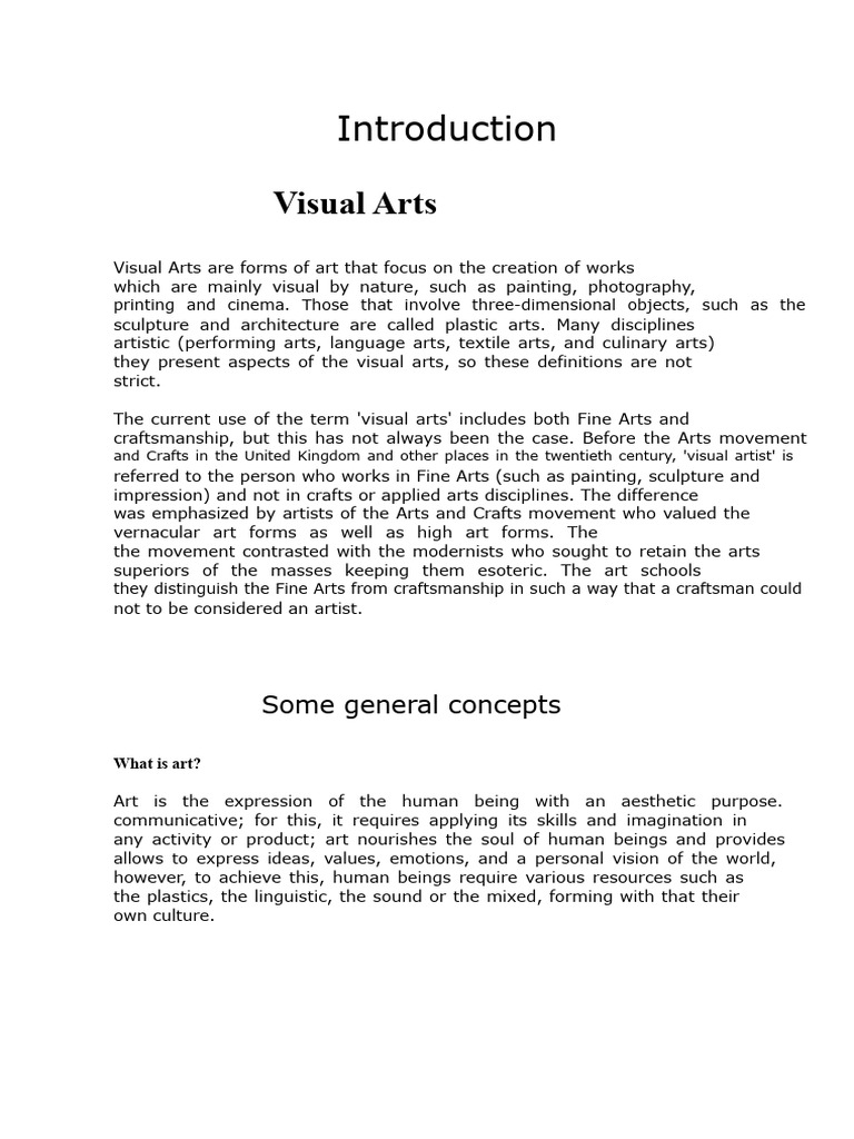 Introduction ARTS | PDF | The Arts | Fine Art