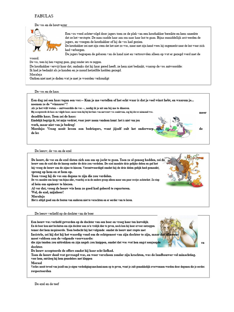 5 Fabels, 5 Verhalen | PDF