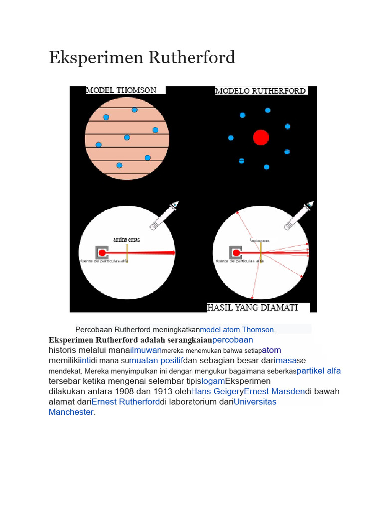 Eksperimen Rutherford: Model Atom Baru | PDF