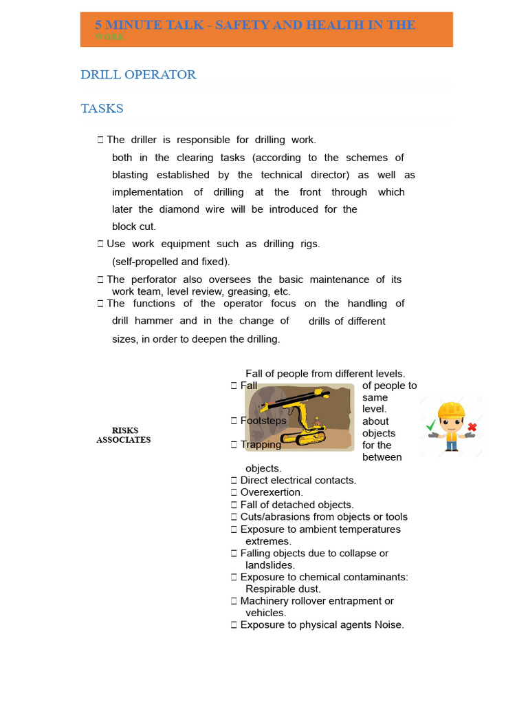 5-Minute Talk - Drilling Operator | PDF | Drill