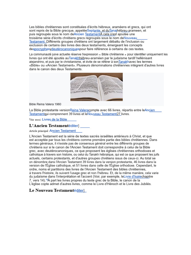 Comprendre la Bible chrétienne | PDF | Bible | Ancien testament