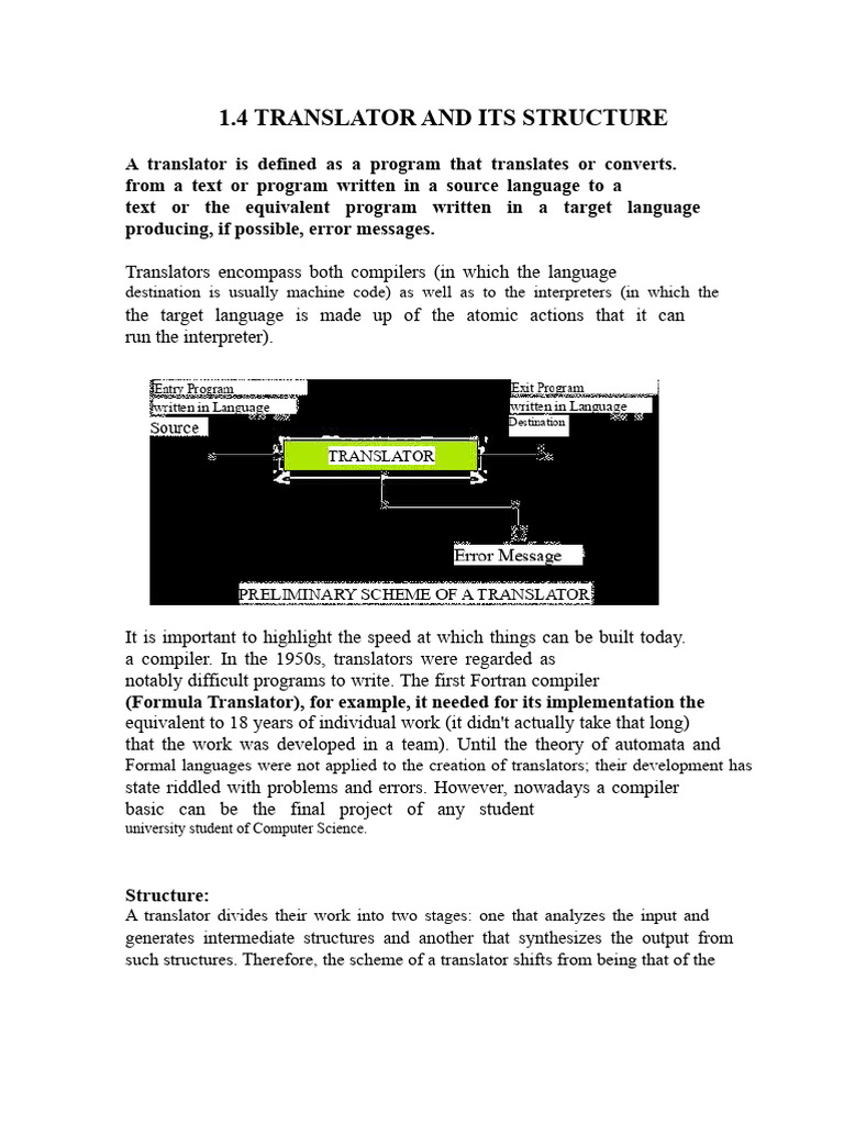 1.4. Translator and Its Structure, 1.5 Phases of A Compiler | PDF ...