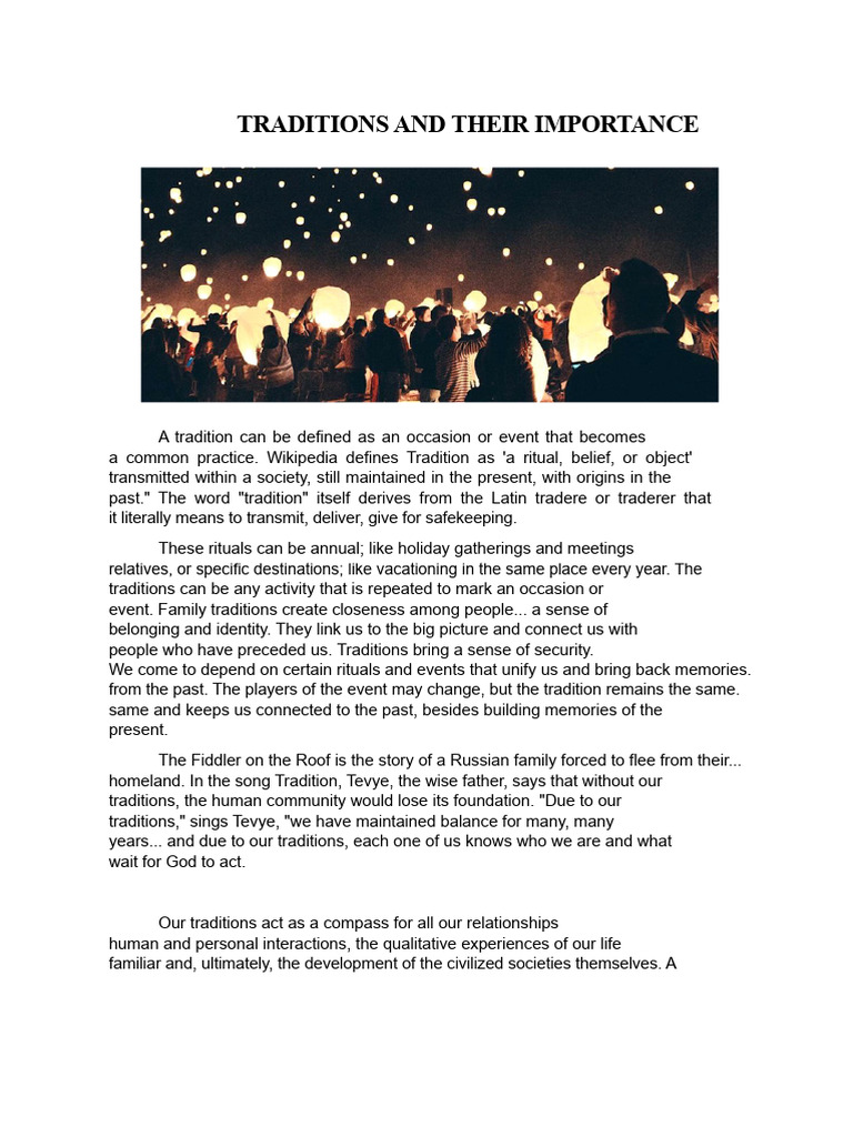 The Significance of Family Traditions | PDF | Traditions