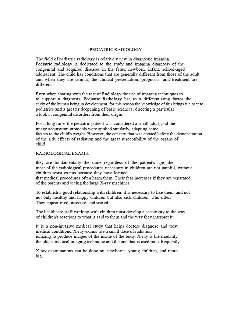 Pediatric Radiology | PDF | Medical Imaging | Radiology