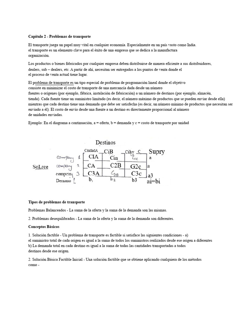 Problemas de Transporte en Programación Lineal | PDF | Transporte ...