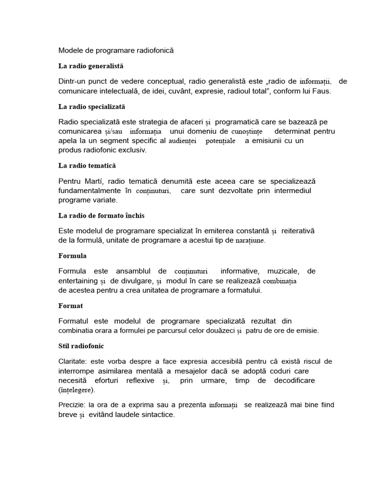 Modele de Programare Radiofonică | PDF