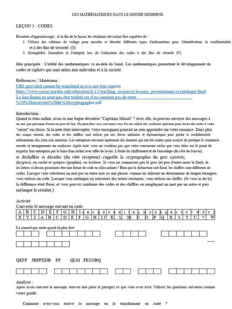 Cryptographie : Codes et Chiffres Modernes | PDF | Cryptage | Secret