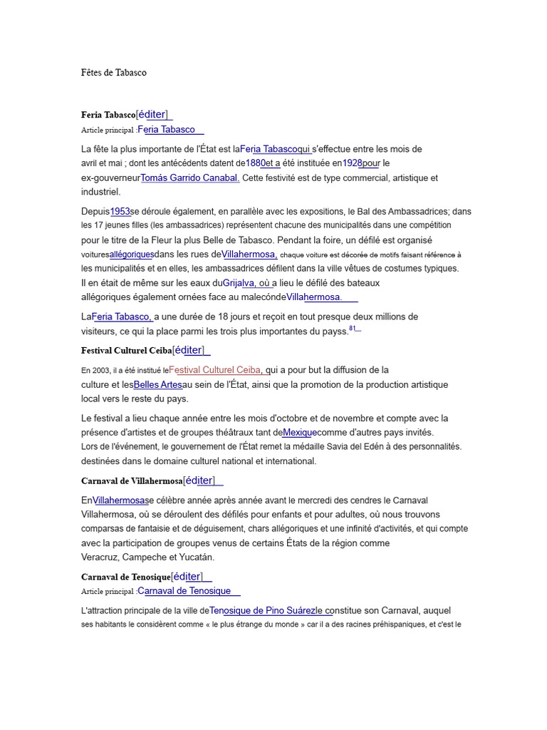 Festivals et traditions de Tabasco | PDF