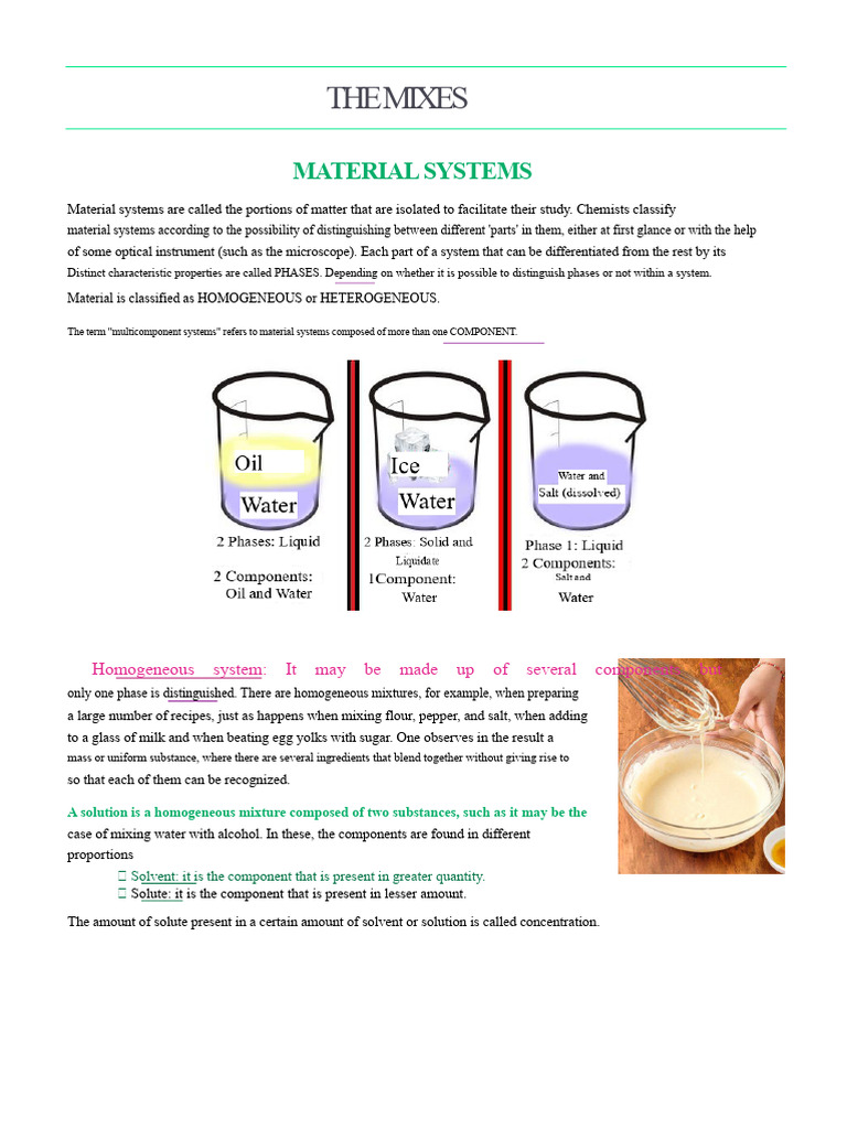 Homogeneous Material Systems Explained | PDF | Mixture | Applied And ...
