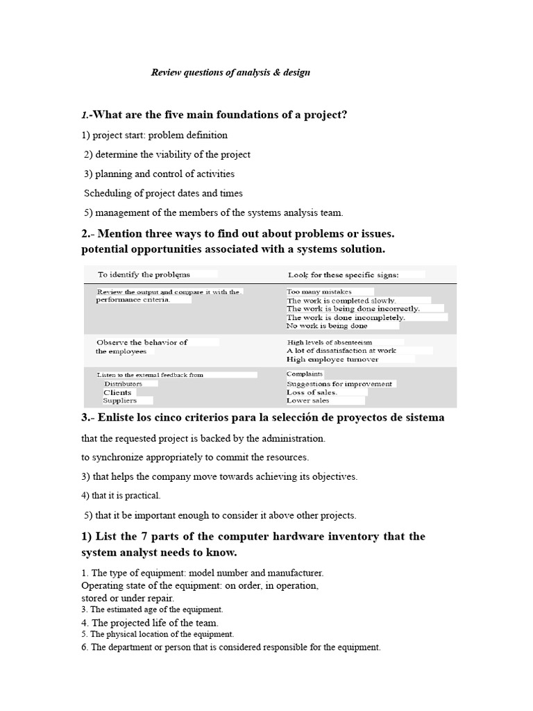 Project Analysis and Design Review Questions | PDF | Risk | Software