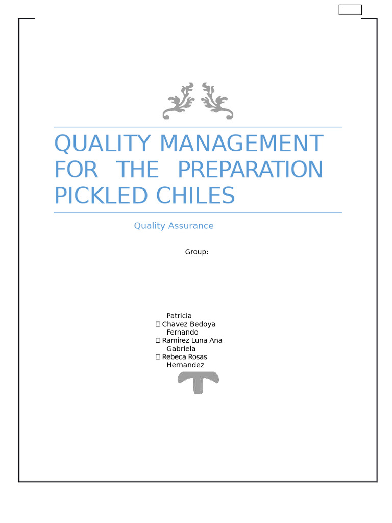 Quality Control in Pickled Chiles Production | PDF | Food Preservation ...