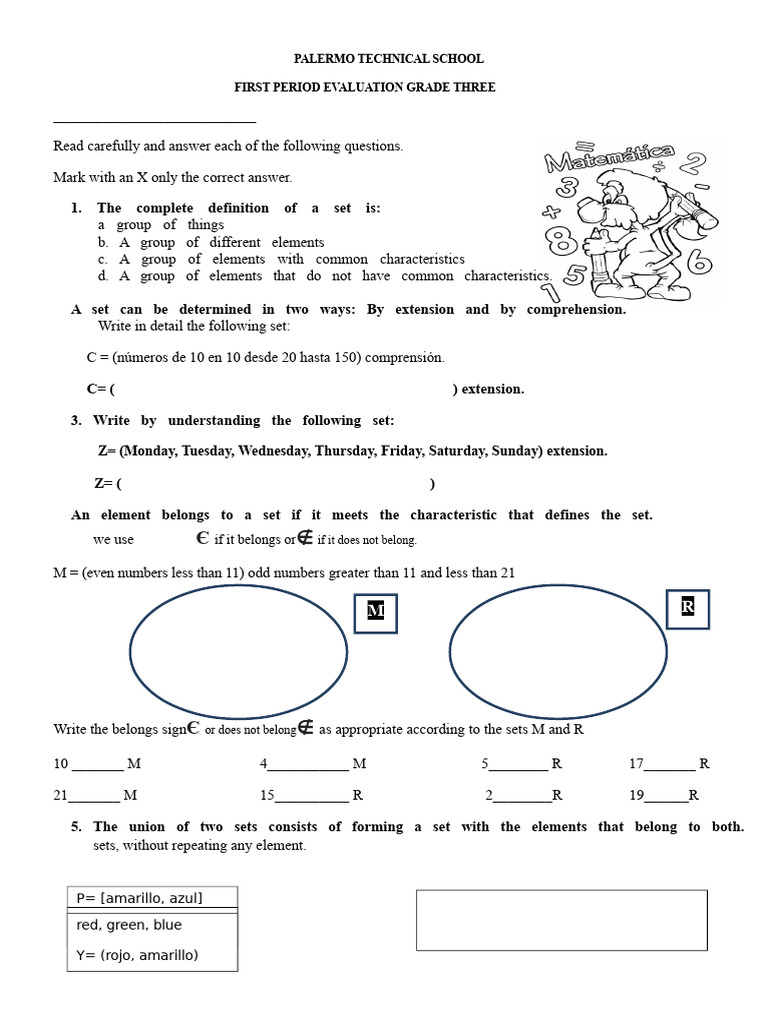 Mathematics Assessment First Period Grade 3-2017 | PDF | Arithmetic ...