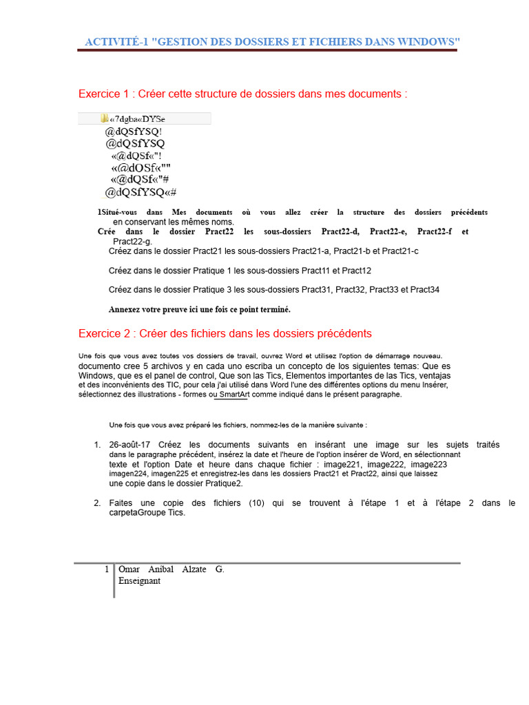 Gestion des dossiers et fichiers Windows | PDF | Microsoft Word ...