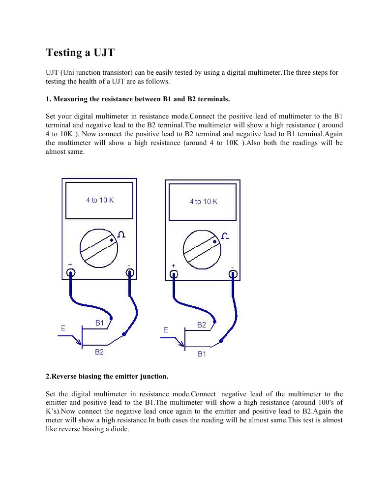 Testing UJT with a Digital Multimeter | PDF | Science & Mathematics