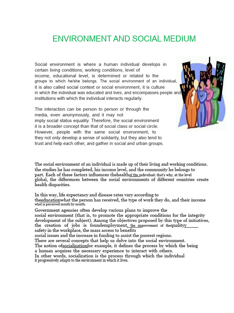 Environment and Social Medium | PDF | Social Group | Social Psychology