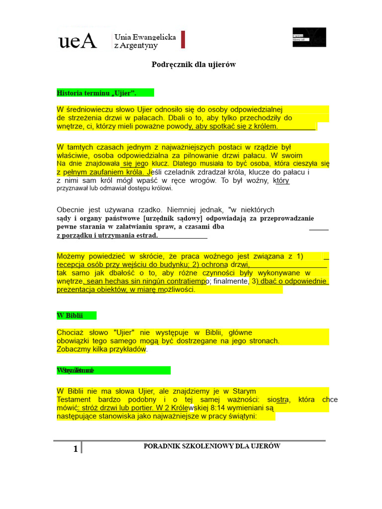 Podręcznik Dla Ushers | PDF