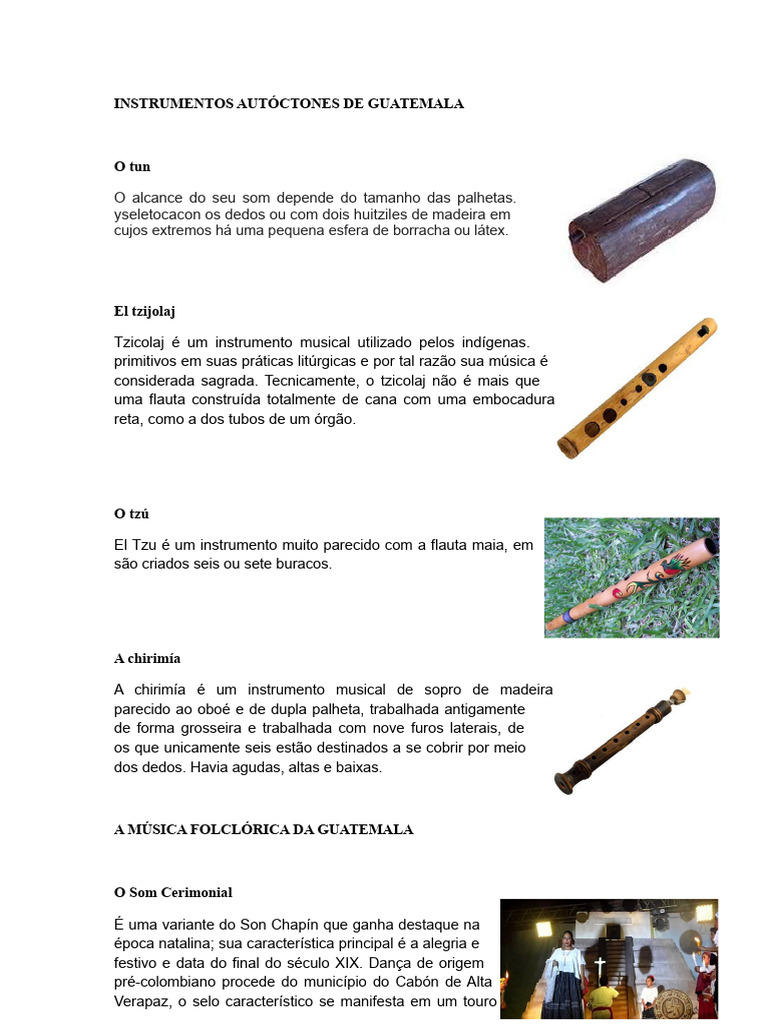 Instrumentos e Música da Guatemala | PDF | Flauta | Música folclórica