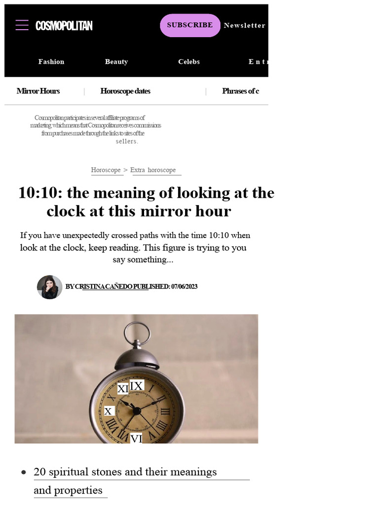 1010 The Meaning of Looking at The Clock at This Mirror Hour | PDF
