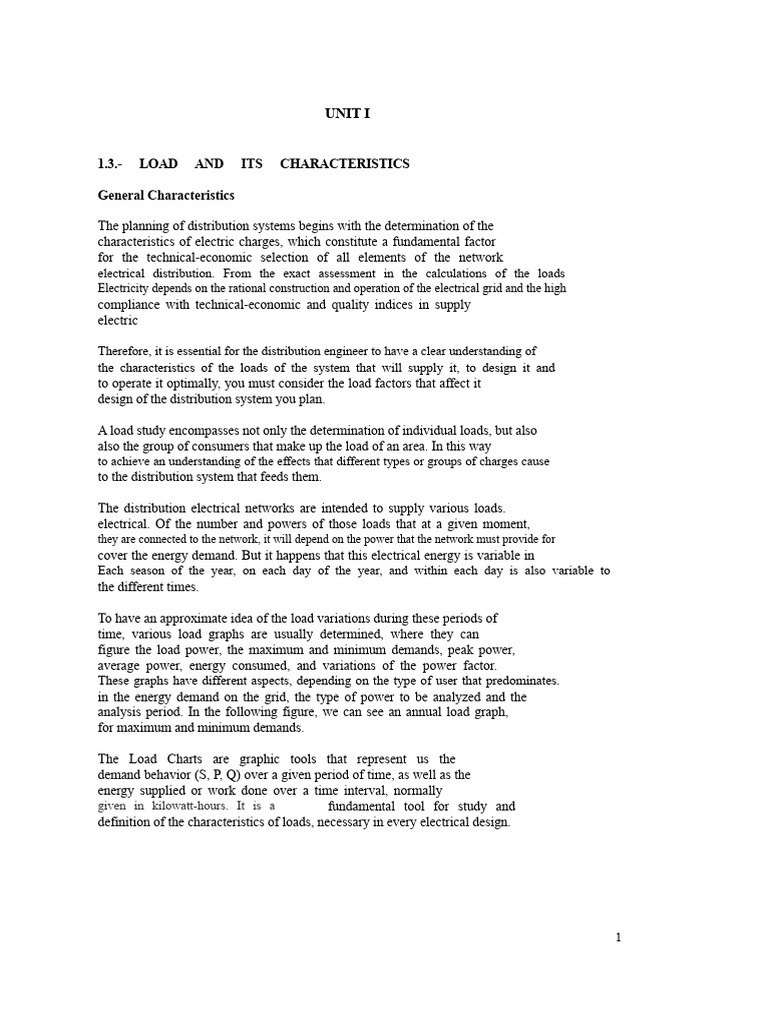 Loads and Their Characteristics | PDF | Electrical Grid