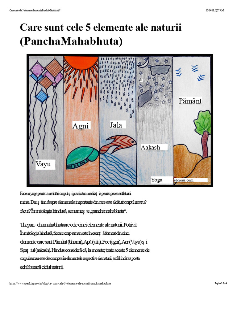 Care Sunt Cele 5 Elemente Ale Naturii (PanchaMahabhuta) ? | PDF