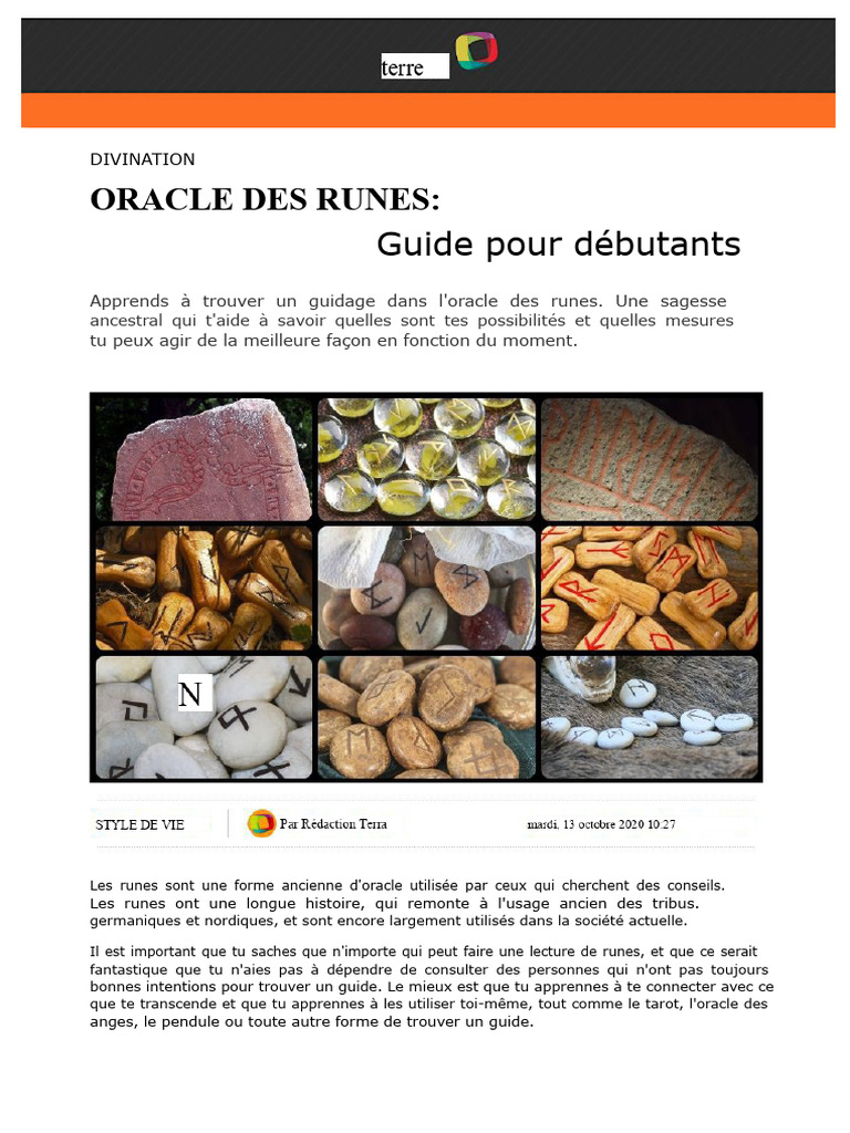 Guide d'initiation aux runes divinatoires | PDF | Rune | Calligraphie latin