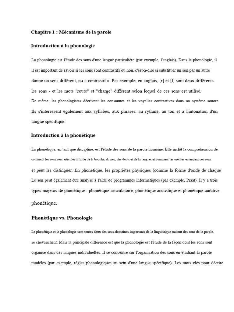 Introduction à la phonétique et phonologie | PDF | Phonétique | Phonologie