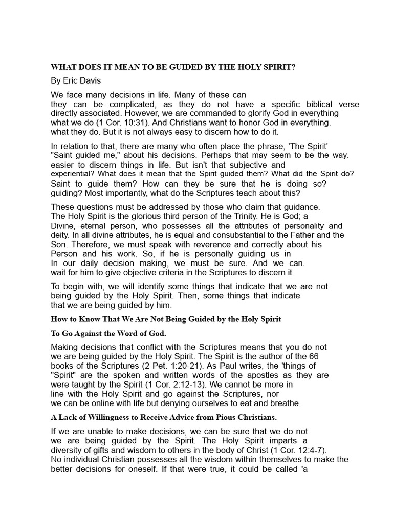 Guided by The Holy Spirit | PDF | God The Father | Jesus