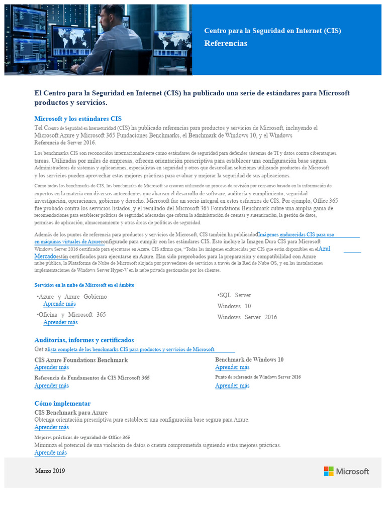 Puntos de Referencia CIS para Microsoft | PDF | Microsoft | Microsoft Azure