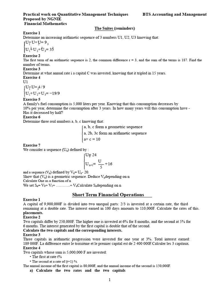 Financial Mathematics BTS Accounting and Management | PDF | Bonds ...