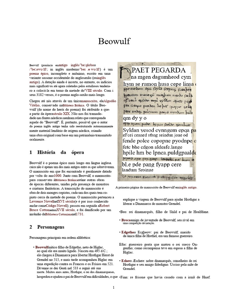 Beowulf | PDF | Beowulf