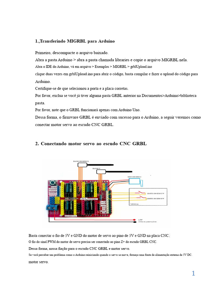 Procedimento Gcode GRBL | PDF | Arduino | Programas