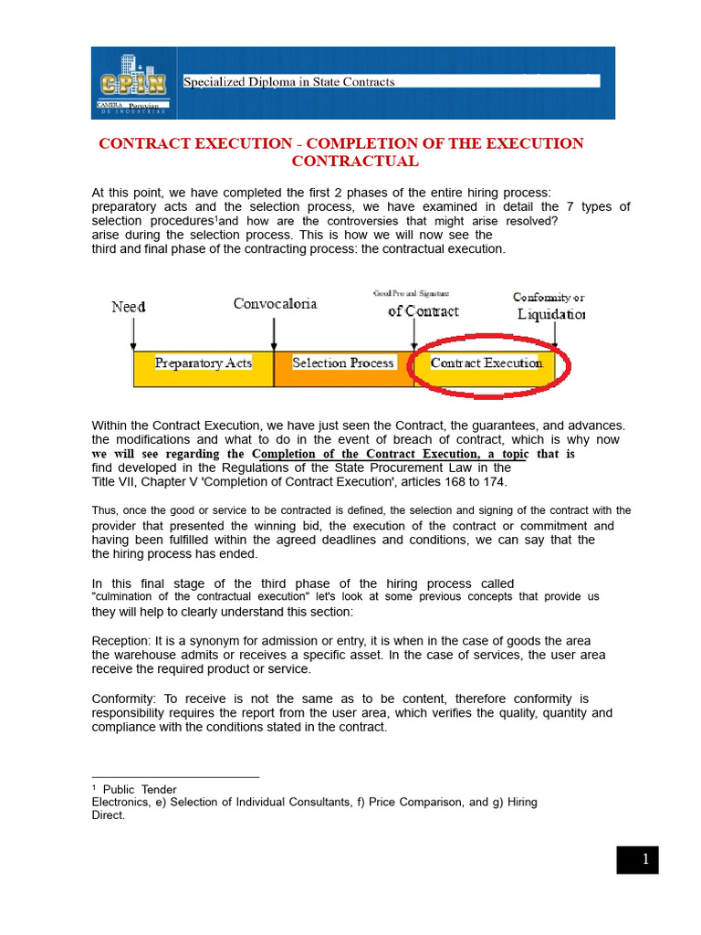 Conclusion of The Contractual Execution | PDF | Verification And ...