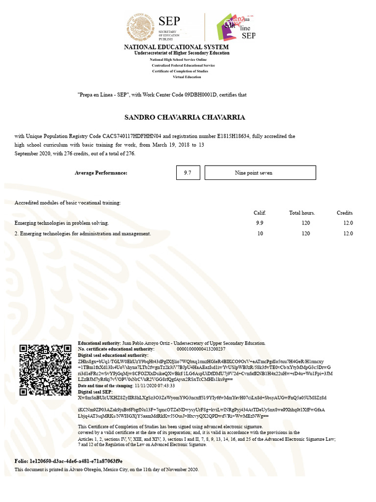 Final Certificate | PDF | Secondary Education