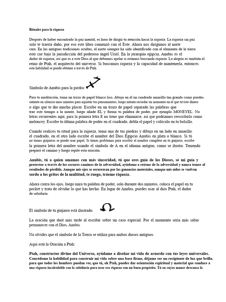 Rituales para La Riqueza | PDF | Papel